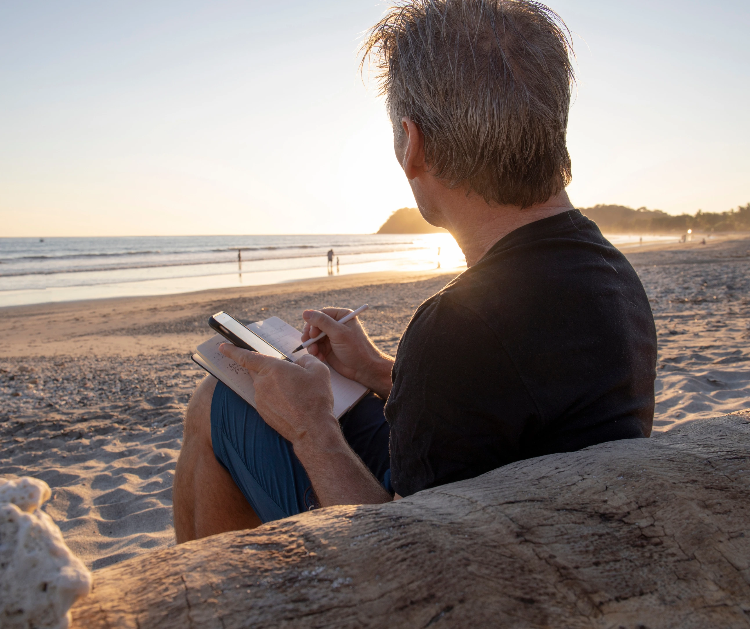A relaxed person journaling lifebalance wellbeing growth